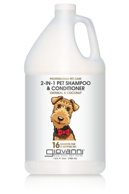 Giovanni Aloe Vera Professional 2-in-1 Pet Shampoo and Conditioner, Oatmeal and Coconut, 128 oz.