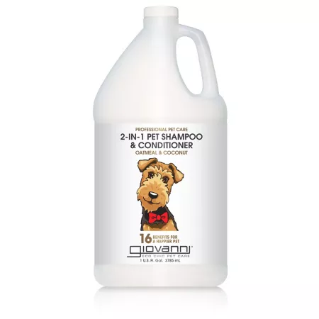 Giovanni Aloe Vera Professional 2-in-1 Pet Shampoo and Conditioner Oatmeal and Coconut 128 oz. Dog Shampoos & Conditioners