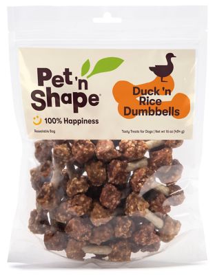 Pet 'n Shape Duck and Rice Dumbbells Dog Treats, 16 oz.