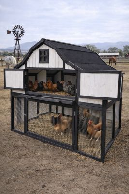 Image showing 7 th Rugged Ranch 3-Compartment 2-Tone Omaha Chicken Coop