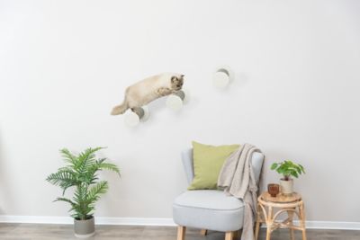 Image showing  XXL Wall-Mounted Cat Climbing Steps, Gray, 3-Pack