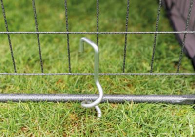 Image showing  Heavy-Duty Steel Dog Kennel Ground Stakes, 3-Pack