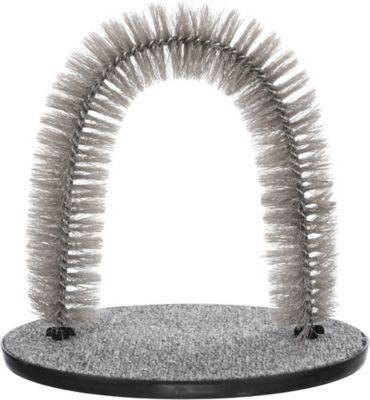 TRIXIE Cat Massager and Self Grooming Arch, Bristle Ring Brush, Carpet Base Scratcher, Cat Self Groomer