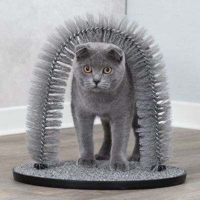 Image showing 6 th TRIXIE Cat Massager and Self Grooming Arch, Bristle Ring Brush, Carpet Base Scratcher, Cat Self Groomer