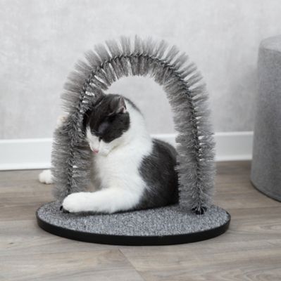 Image showing 8 th TRIXIE Cat Massager and Self Grooming Arch, Bristle Ring Brush, Carpet Base Scratcher, Cat Self Groomer