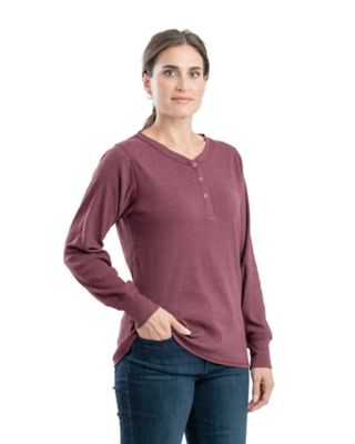 Image showing  Women's Heavyweight Rib-Knit Long-Sleeve Henley Shirt