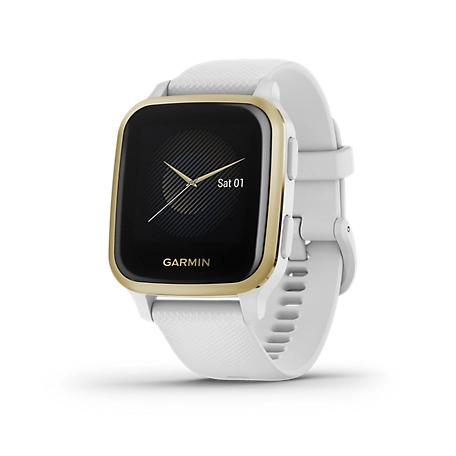 Garmin Venu SQ GPS Smartwatch, White Light Gold