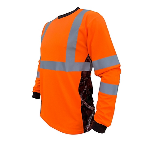 SafetyShirtz Unisex Long-Sleeve SS360 Deepwoods Camo ANSI Class 3 T-Shirt