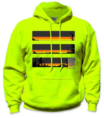 SafetyShirtz Unisex Stealth Sasquatch Reflective High-Visibility Hoodie, Yellow/Orange