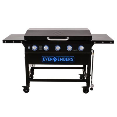 Even Embers Gas 5-Burner Griddle with Lid