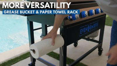 Image showing 5 th Even Embers 5-Burner Propane Gas Pre-Seasoned Griddle with Lid, 40 in., Black