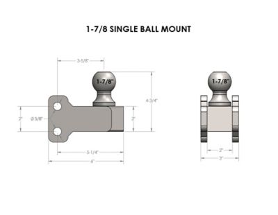 Image showing  2 in. Receiver Single Ball Mount with 1-7/8 in. Ball, 6,000 lb. Capacity
