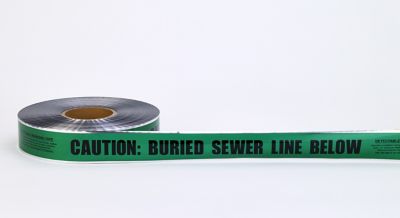 Mutual Industries 2 in. x 1,000 ft. Underground Detectable Sewer Line Marking Tape