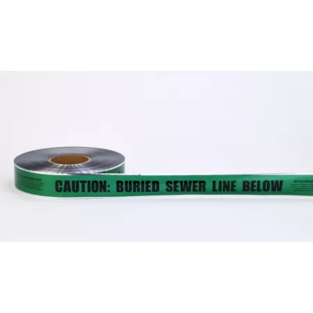 Mutual Industries Detectable Underground Sewer Line Marking Tape 3 in x 1000 ft. Caution Tape