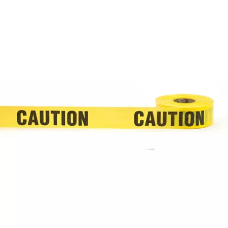 Mutual Industries Reinforced Warning Barricade Tape 3 in x 500 ft 7 mil Yellow Caution Tape