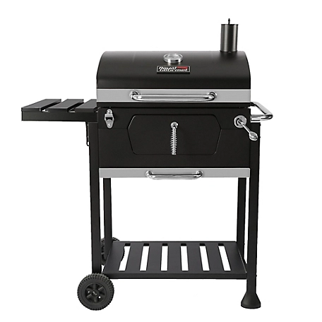 Royal Gourmet Charcoal 24 in. Grill, 490 sq. in. Heavy-Duty BBQ Grill with Bottom Shelf & Foldable Table, Black, CD1824G