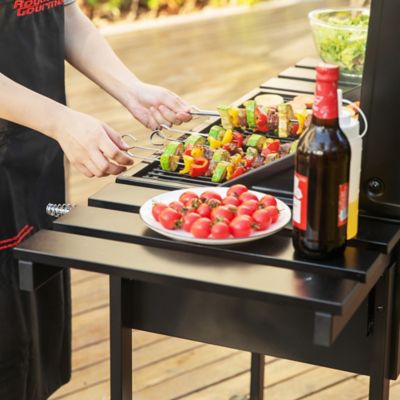 Image showing 9 th Royal Gourmet Barrel Charcoal Grill with Bottom Shelf and Foldable Side Tables, 490 sq. in., Black