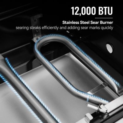 Image showing 7 th Royal Gourmet 6-Burner Propane Gas Grill with Cabinet, Sear and Side Burner, Gray