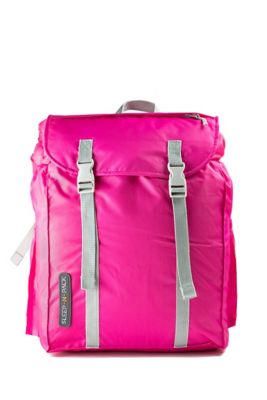 Image showing  37-Degree F Sleep-n-Pack Packable Kid's Sleeping Bag Backpack, Outdoor Rated, 7-12 yrs., Sherpa Lined, Pink/White