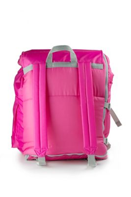 Image showing  37-Degree F Sleep-n-Pack Packable Kid's Sleeping Bag Backpack, Outdoor Rated, 7-12 yrs., Sherpa Lined, Pink/White