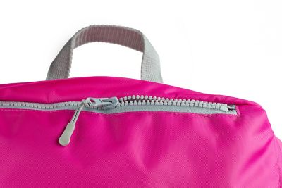 Image showing  37-Degree F Sleep-n-Pack Packable Kid's Sleeping Bag Backpack, Outdoor Rated, 7-12 yrs., Sherpa Lined, Pink/White