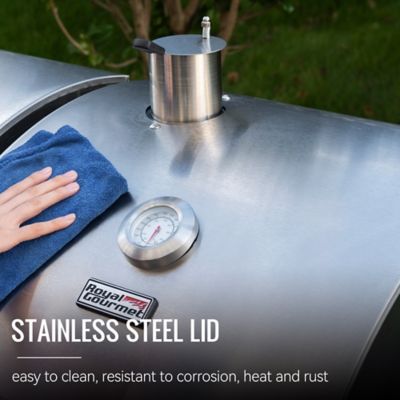 Image showing 7 th Royal Gourmet 2-Burner Propane Gas and Charcoal Combination Grill with Cabinet, Silver/Black