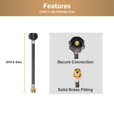 Image showing  5 ft. Propane Hose Adapter, 1 lb. Portable Appliance to 20 lb. LP Tank Converter with Type 1 Connection