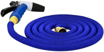 HoseCoil Expandable 25 ft. Hose Kit with Nozzle and Bag, Blue