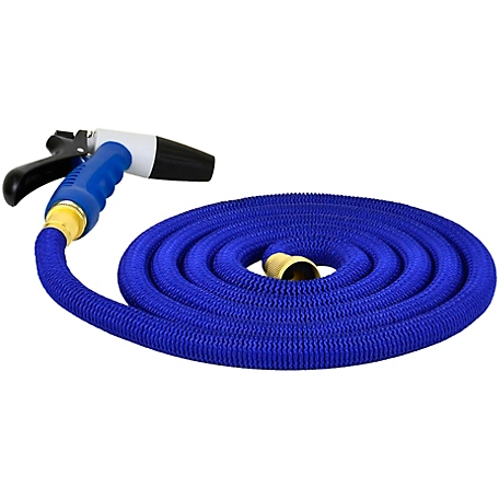 HoseCoil Expandable 25 ft. Hose Kit with Nozzle and Bag, Blue