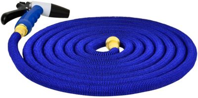 HoseCoil Expandable 50 ft. Hose Kit with Nozzle and Bag, Blue