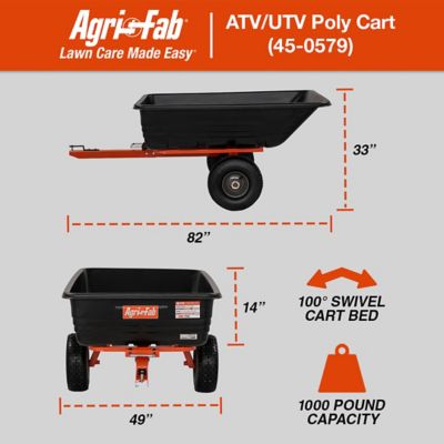 Image showing  18 cu. ft. Tow-Behind ATV Poly Swivel/Dump Cart, 1000 lb. Max Capacity