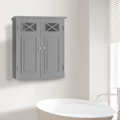 Image showing  Elegant Home Fashions 7 in. x 20 in. x 24 in. Wooden Dawson Contemporary Wall-Mount Bathroom Cabinet