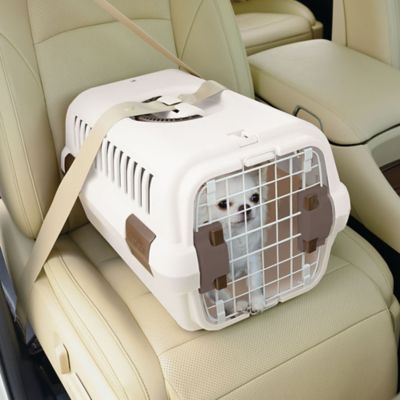 Image showing  Double Door Pet Carrier Small Soft Tan and Brown