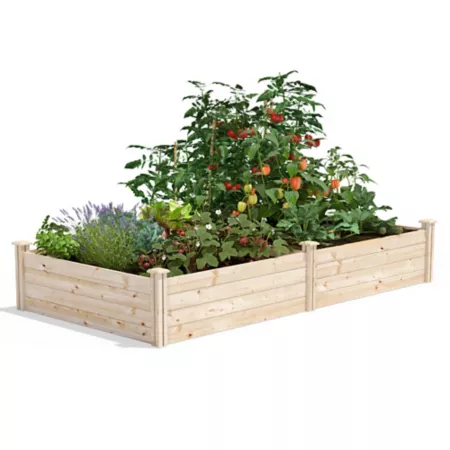 Greenes Fence 4 ft x 8 ft x 14 in Original Pine Raised Garden Bed Raised Garden Beds