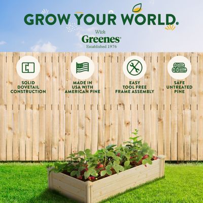 Image showing 7 th Greenes Fence Original Pine Raised Garden Bed, 2 ft. x 4 ft. x 10.5 in.