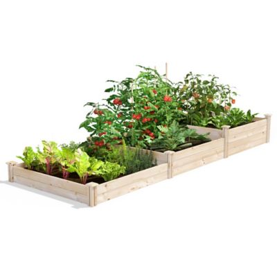 Greenes Fence Original Pine Raised Garden Bed, 4 ft. x 12 ft. x 7-14 in., 3 Tiers