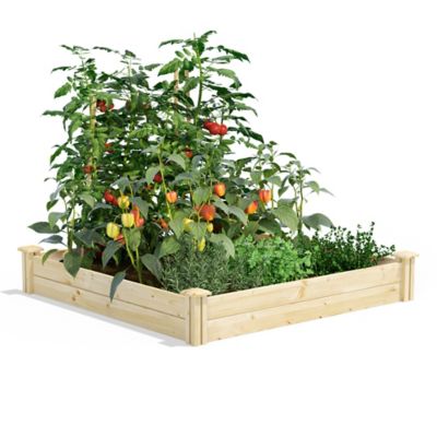 Greenes Fence Original Pine Raised Garden Bed, 4 ft. x 4 ft. x 7 in.