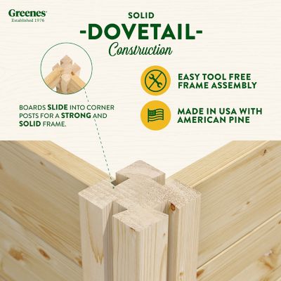 Image showing  Original Pine Raised Garden Bed, 4 ft. x 4 ft. x 7 in.