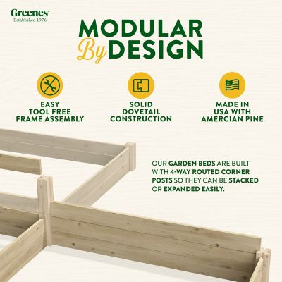 Image showing 5 th Greenes Fence Original Pine Raised Garden Bed, 4 ft. x 4 ft. x 7 in.