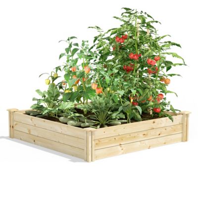 Greenes Fence Original Pine Raised Garden Bed, 4 ft. x 4 ft. x 10.5 in.