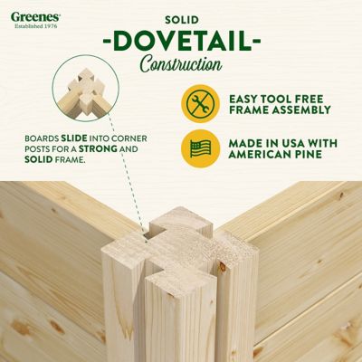 Image showing  Original Pine Raised Garden Bed, 4 ft. x 4 ft. x 10.5 in.