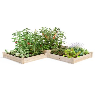 Greenes Fence Original Pine Raised Garden Bed, 4 ft. x 12 ft. x 7-10.5 in., 2 Tiers