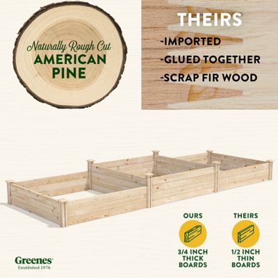 Image showing  Original Pine Raised Garden Bed, 4 ft. x 12 ft. x 10.5-14 in. Tall Tiers