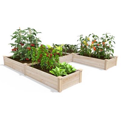 Greenes Fence Original U-Shaped Pine Raised Garden Bed, 8 ft. x 8 ft. x 10.5 in.