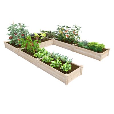 Greenes Fence Original U-Shaped Pine Raised Garden Bed, 8 ft. x 12 ft. x 10.5 in.