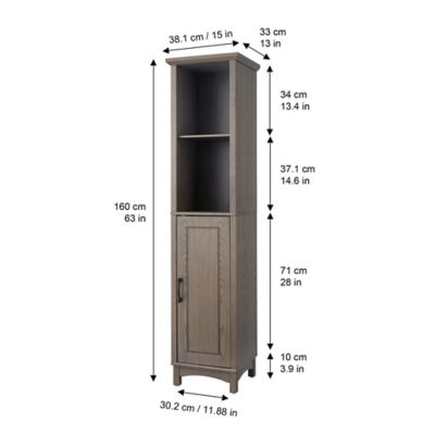 Image showing  Elegant Home Fashions Russell Farmhouse Wooden Linen Tower Cabinet
