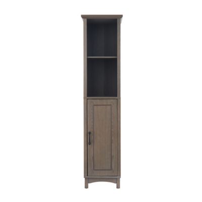 Image showing  Elegant Home Fashions Russell Farmhouse Wooden Linen Tower Cabinet