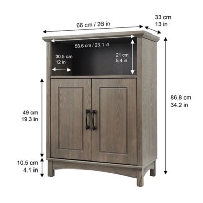 Image showing  Elegant Home Fashions Russell Farmhouse Wooden Floor Cabinet