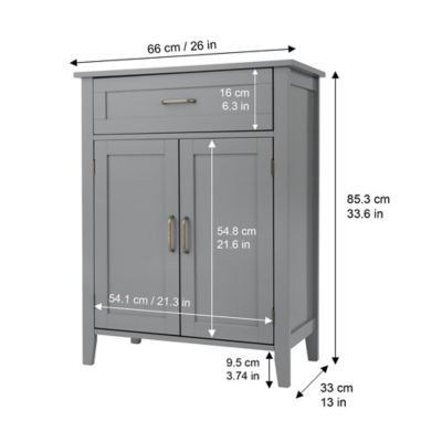 Image showing  Elegant Home Fashions Mercer Mid Century Modern Wooden Floor Storage Cabinet