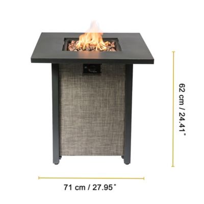 Image showing 3 th Teamson US Inc 28 in. Peak Outdoor Propane Gas Fire Pit with Woven Textilene Base, Beige